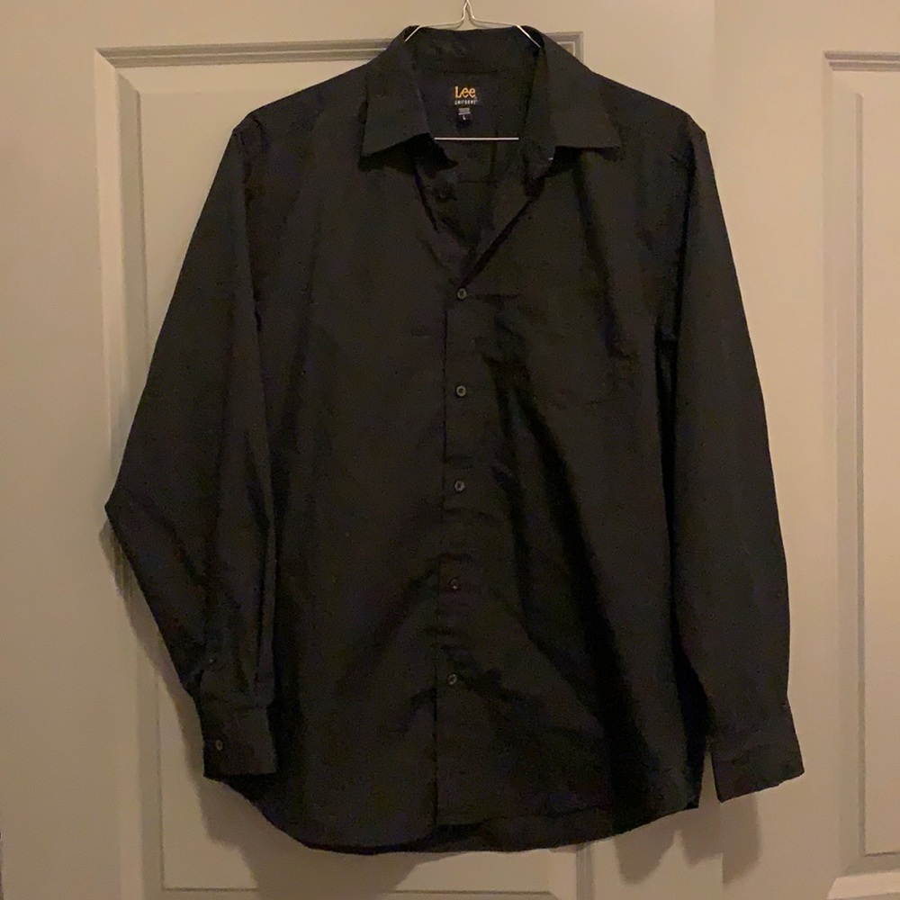 LEE UNIFORMS BLACK BUTTON DOWN